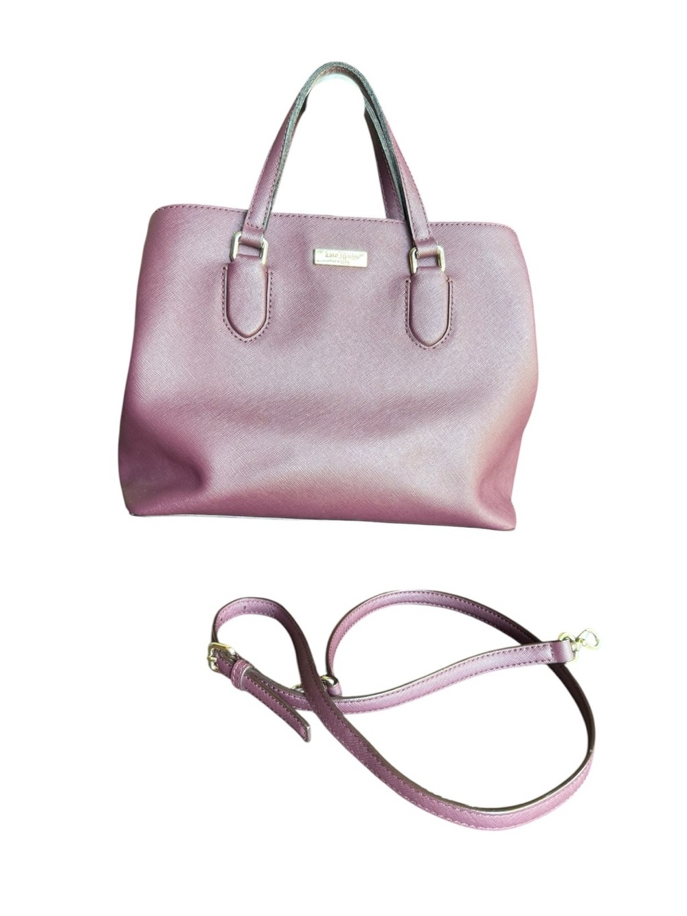 Kate Spade New York Laurel Way Evangelie Saffiano Leather in Plum